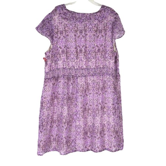 Merona Dress Shades of Purple Ruffles Elastic Waist Womens Size (4) 4X Knee Leng - Picture 5 of 8